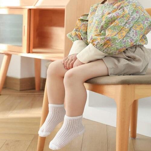 5 Pairs Summer Mesh Thin Children Socks Solid Color Thin Cotton Boy Girl Short Grip Socks Baby Socks No Show Socks Accessories