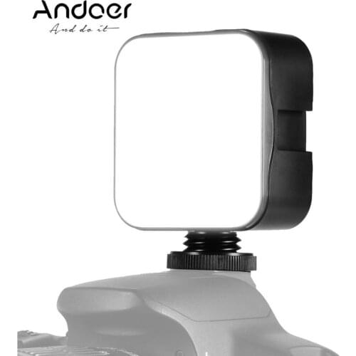 Andoer Mini LED Video Light 5W 6500K Dimmable Photography Fill-in Lamp Cold Shoe Mount Adapter for Canon Nikon Sony DSLR Camera