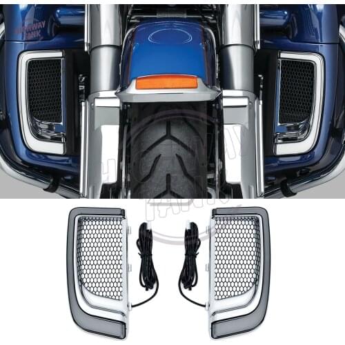 Motorcycle LED Fairing Lower Grills Turn Signal Light Case for Harley Davidson Touring and Trike Model 2014-2020