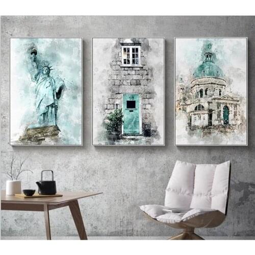 5D 3pcs Diamond embroidery statue of liberty color building Full square round rhinestones mosaic diy diamond painting