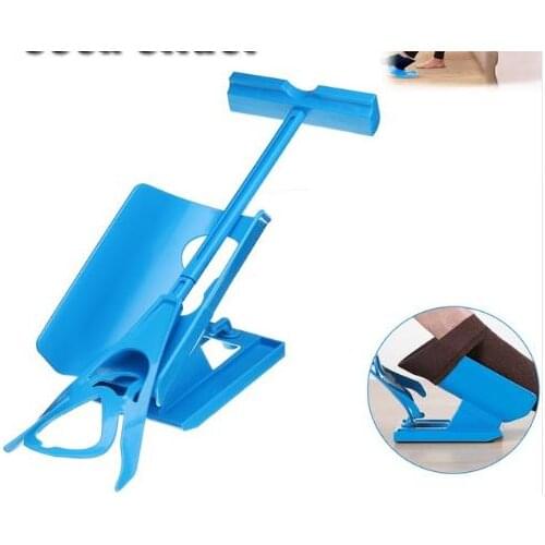 Mayitr 1pc Sock Slider Aid Blue Helper Kit Helps Put Socks On Off No Bending Shoe Horn Suitable For Socks