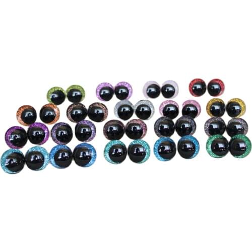 NEW DESIGN 20PCS/LOT 25mm Cartoon 3D glitter toy eyes funnny doll eyes With washer FOR PLUSH CRAFT 19colors option-N19
