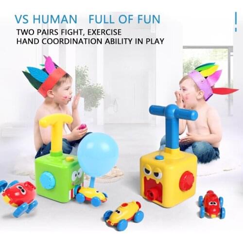 NEW Power Balloon Launch Tower Toy Puzzle Fun Education Inertia Air Power Balloon Car Science Experimen Toy for Children Gift