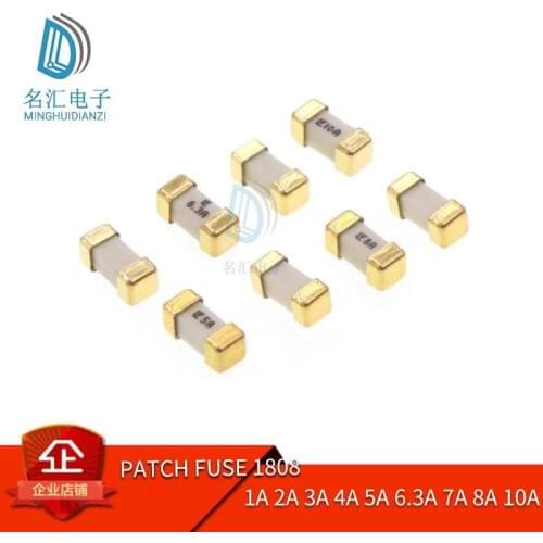 10PCS 1808 patch fuse Restore fuse 1808 0.1A 0.2A 0.25A 0.3A 0.5A 0.75A 1 2A 3A 4A 5A 6.3A 7A 8A 10A 15A Quick break fuse holder