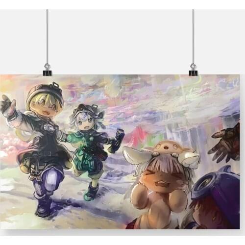 Made in Abyss Anime Riko Prushka Poster Framed Canvas Wall Art Decoration Prints Dorm Home Bedroom Wooden Frame Decor Painting