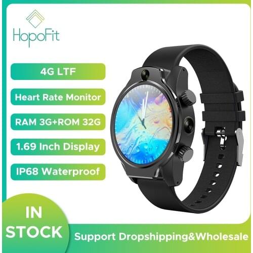 HopoFit Smart Watch 4g LTE Men Sim Card 3GB 32GB Smartwatch Pro IP68 Waterproof Android 9 Face ID Google APP Download S10