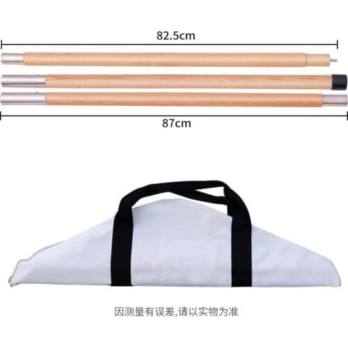 2.4M Length Outdoor Camping Tent Canopy Support Pole Oak Solid Wood Aluminum Alloy Telescopic Canopy Pole Support Bracket