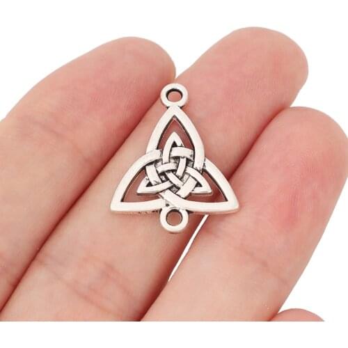 20 x Tibetan Silver Celtics Knot Trinity Triquetra Connector Charms for Bracelet Bangle Jewelry Making Accessories 24x20mm