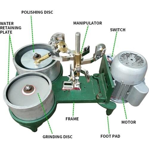 250W gem angle machine polishing and polishing double disc facet machine double head flat grinder grinding machine