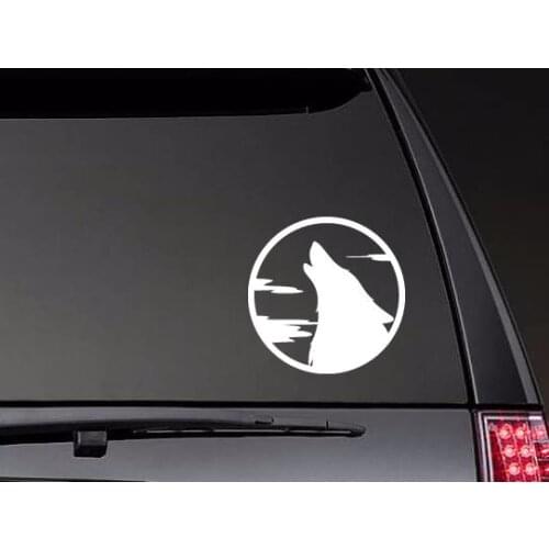 Wolf Coyote Dog Howling Stickers Window Decal Pattern Art Car Body Waterproof Truck Rear windshield ZP0536