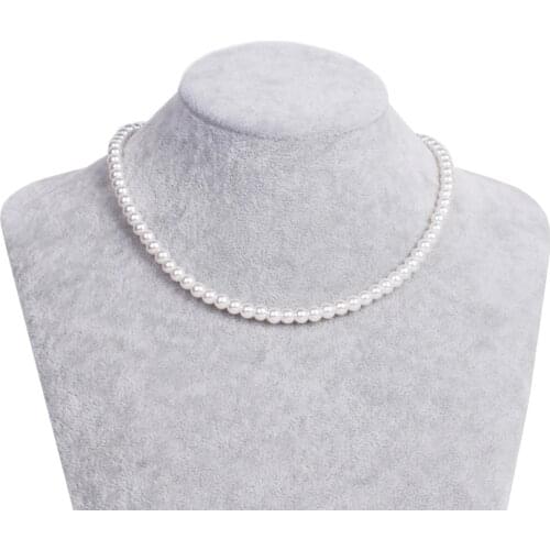 Pearl necklace wedding bride pearl necklace handmade Round imitation pearl necklace women custom necklace HOWAWAY