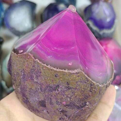 400-500g 1pc Natural agate crystal stone tower crystal wand points chakra energy healing crystals