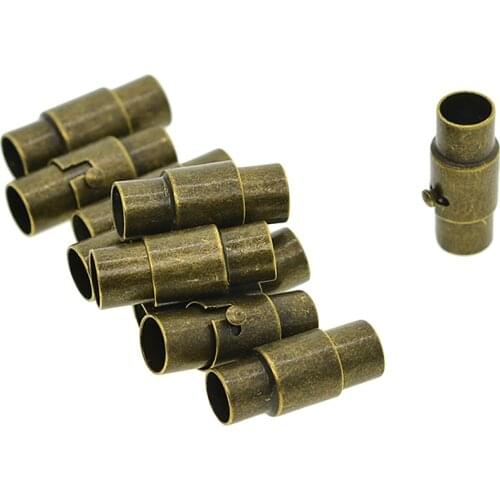 10 Set Leather Kumihimo Glue In Magnetic Clasp Slide Lock Necklace Clasp Cord End Findings for Bracelets Jewelry Making