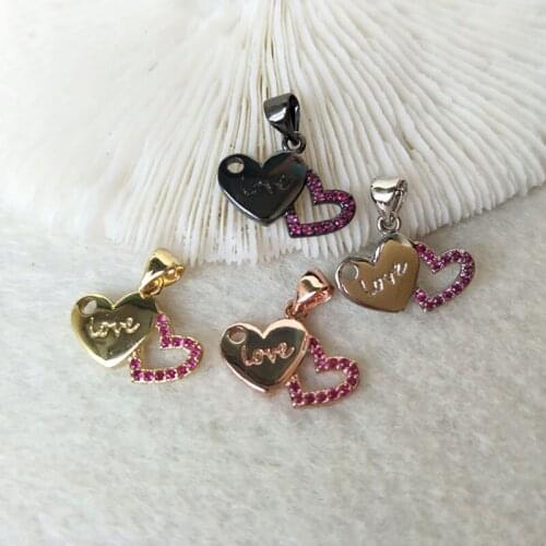 10 Pieces Tiny CZ crystal heart shaped Charm,CZ zircon Stone Micro pave Pendants,Jewelry Finding DIY necklace making PD800