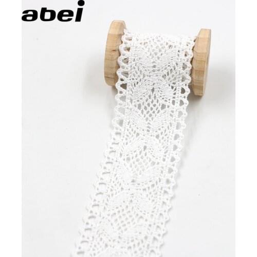 5yards/lot 4cm White Cotton Lace Trims DIY Curtain Tablecover craft Handmade Hometexile Sewing Accessories