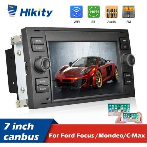 Hikity Android Car Radio GPS Multimedia Video Player 2 Din Car Stereo Receiver For Ford/Focus MK2/S-Max/Mondeo 4 5/Galaxy/C-Max