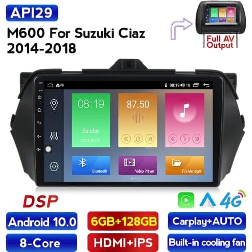 CAR Multimedia Radio Player GPS Navigation For Suzuki Ciaz 2014 2015 2016 2017 2018 9inch 6G+128G WI-FI Android 10 DVD