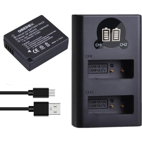 DMW-BLE9 DMW-BLG10E DMW-BLG10 Battery with Dual Charger for Panasonic Lumix LX100 GF3 GF5 GF6 GX7 GX80 GX85 TZ80 TZ81 TZ100