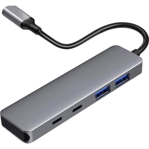 Type-C Hub 4 Port 15W High Speed Portable 2 USB-C 2 USB-A 3.1/3.2 Type-C Docking Station Computer Accessories