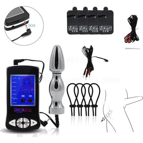 Electro Shock Penis Rings Massage Stimulate Pads Kit Electric Shock Vagina Anal Plug Adult Games Sex Toy For Men Couples