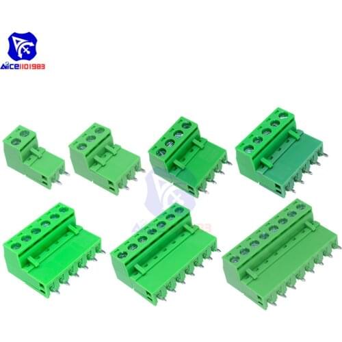 10PCS/Lot 5.08 mm Pitch Right Angle KF2EDGK 2/3/4/5/6/7/8 Pins PCB Pluggable Terminal Block Connector