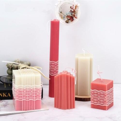 Columnar Acrylic Candle molds Aromatherapy Ice Flower Embossed Soy Candle Mold Acrylic Plastic Pc Material Candle Making Molds