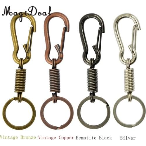 MagiDeal Strong Metal Coil Spring Carabiner Hook Clasp Keychain Key Ring for Camping Hiking Sports Kayaking Rafting Boating Acce