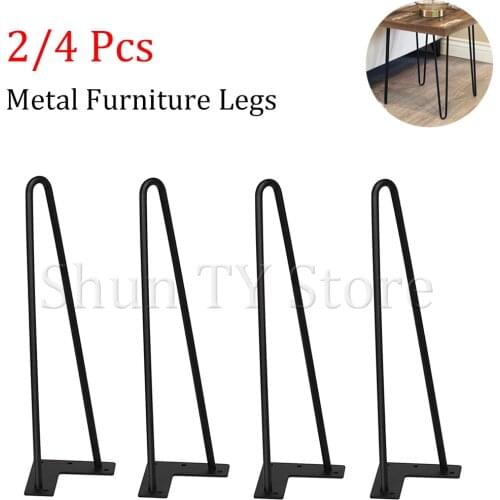 2/4 Pcs Metal Hairpin Table Desk Leg Solid Iron Wire Support Leg For Sofa Cabinet Chairs Handcrafted Furniture Hardware