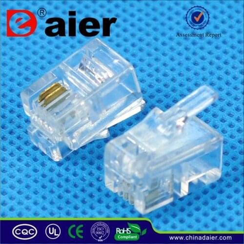 Daier Modular Plug for Telephone Socket 4P2C
