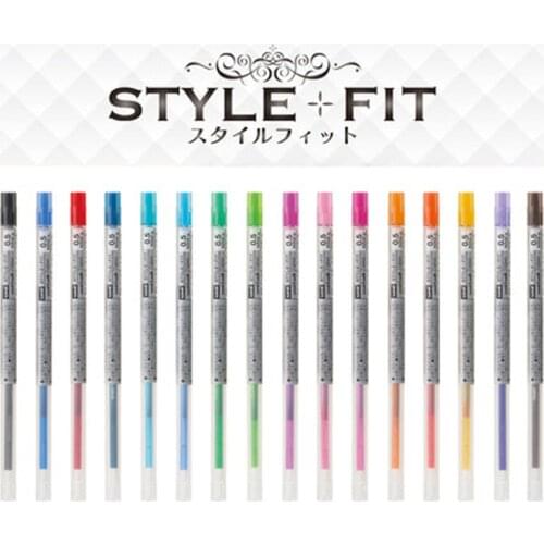 3 Pieces Uni Style Fit Gel Multi Pen Refill - 0.5 mm-16 Colors Black/Blue/Gold/Pink Writing Supplies UMR-109-05