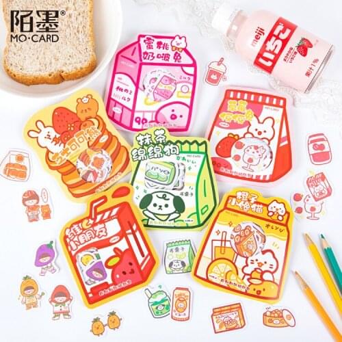 40pcs/lot Kawaii Stationery Stickers Rabbit Vendor Snack House Diary Decorative Mobile Stickers Scrapbooking DIY Craft Stickers