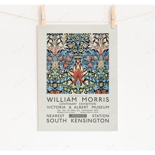 William Morris Print, Floral Wall Art, Flower Print, Modern Print, William Morris Exhibition Poster, Modern Living Decor