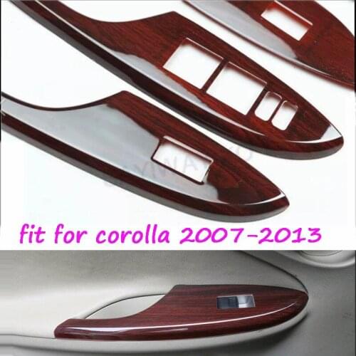 New 1 Set 4Pcs high-class Car Window Switch Panel Door Handle Armrest Trim For TOYOTA COROLLA COROLA CARORA 2007-2013