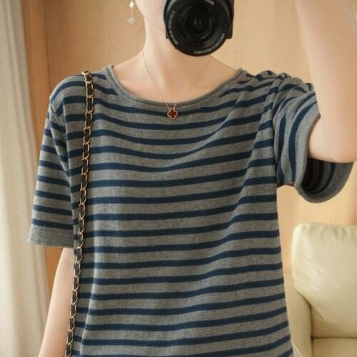 2021 New Summer T Shirt Women Elasticity Oversized T-Shirt Woman Clothes Female Tops Short sleeve Womens tube top knit Canale