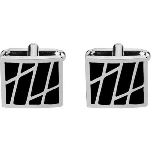 New Arrive Metal Enamel Cufflinks Mens Wedding Party Fashion Simple Shirt Gift Silvery Black Men Cufflinks