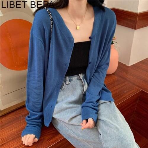 New 2021 Womens Sweaters Autumn Winter Fashionable Buttons Korean Style Oversize Cardigans Knitting Lady Knitwear Tops SWC4911