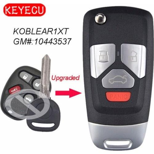 Keyecu Upgraded Flip Remote Car Key Fob for Buick Chevrolet GMC 315MHz ID46 Chip FCC ID: KOBLEAR1XT / P/N: 10443537
