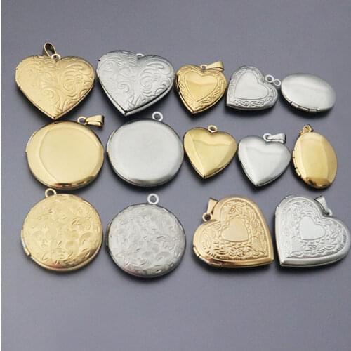 Wholesale 20pc/lot DIY Photo Frame Stainless Steel Gold Color Charms Locket Pendant Jewelry Making Family Memories Festival Gift