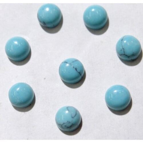 Wholesale 4mm Natural Stone turquoises Half Round Flat Back Cabochons No Hole Beads DIY Jewelry making Necklace pendant 100pcs