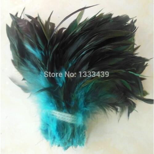 Wholesale natural 50pcs/lot lake blue Beautiful Rooster feathers 12.5-20cm/ 5-8'' Clothing Accessories