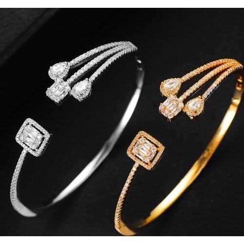 Luxury Romantic Original Bangle Cuff Bangle Jewelry For Women Full Micro Cubic Zircon Jewelry Bangle for Women Girls Party 2020