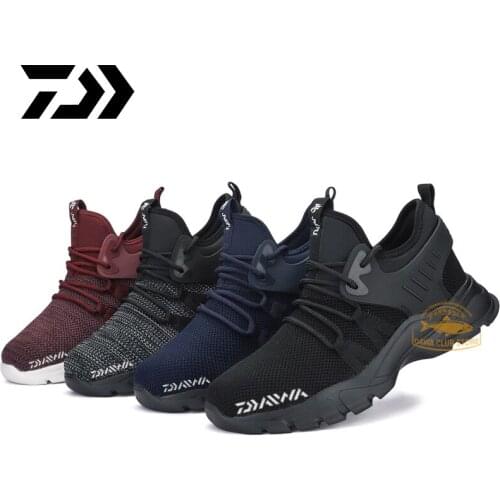DAIWA Fishing Shoes Outdoor Breathable Mesh Steel Toe Anti Smashing Safety Shoes Mens Puncture Proof Comfortable Work Shoes