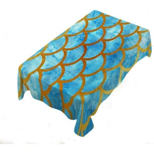 Mermaid Scaly Rectangular Tablecloth Bright Polyester Used In The Kitchen Of The Hotel Restaurant For Holiday Dinner