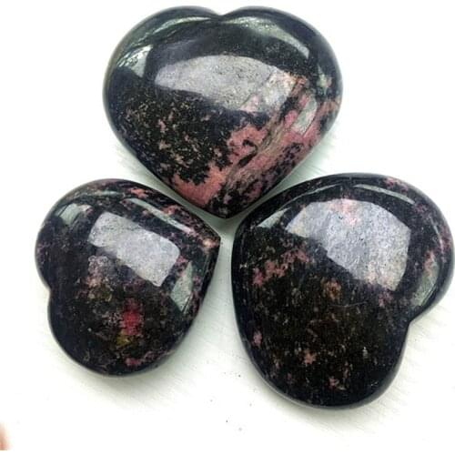 Wholesale Natural plum blossom tourmaline heart shaped gemstone for decoration