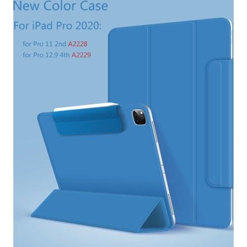 FeelMe for IPad 2020 Case Smart Cover Tri-fold Magnet Back Protector Buckle Clip for IPad Pro 12.9 Pro 11 for Air 4 Cases