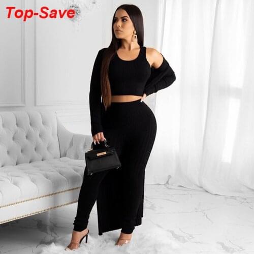 Fashion Solid Casual 3 Piece Set Women Festival Outfits Elegant Temperament Street Wear Clothes O-neck Bandage Tight Women Sets