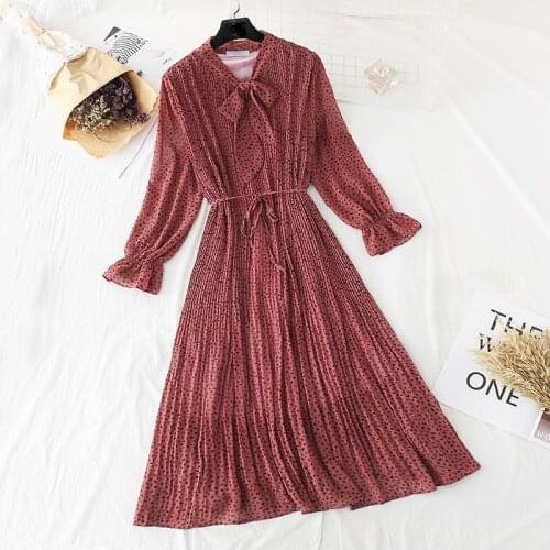 Elegant Ruched Floral Print Women spring Summer Dress Loose Pleated V-neck Female Long Dresses 2020 Summer Chiffon Vestidos