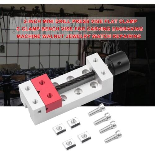 2-Inch Mini Drill Press Vise Flat Clamp C Clamp Bench Vise for Carving Engraving Machine Walnut Jewelry Watch Repairing