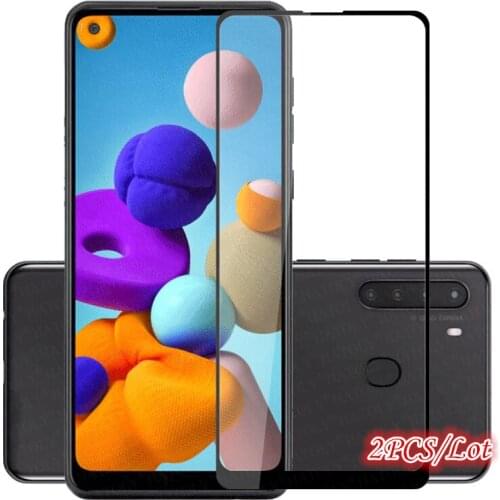 For Glass on Samsung Galaxy A21 Tempered Glass Screen Protector Full Cover HD Phone Film Protective Glass For Samsung Galaxy A21
