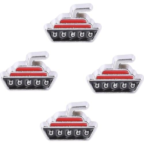 20Pcs/Lot Enamel Cruise Ship Boat FLoating Charms Making Glass Locket Handcraft Jewelry